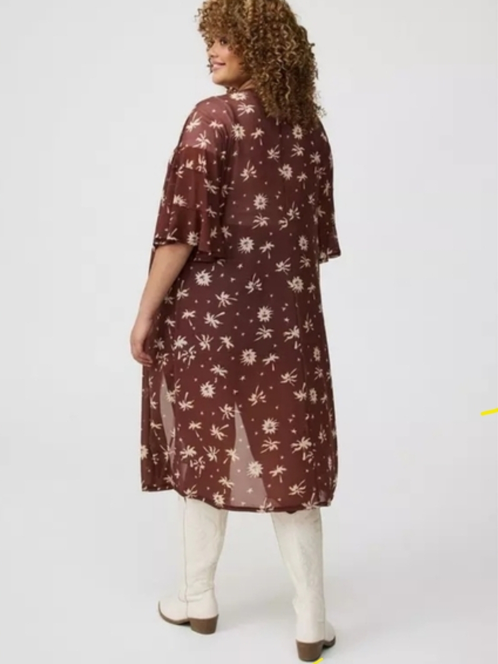 torrid Mesh Ruffle Sleeve Kimono
